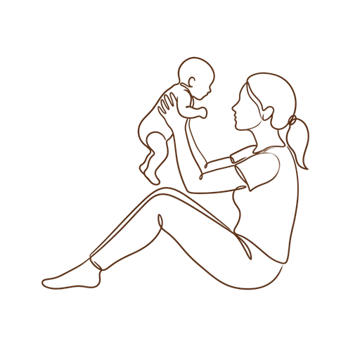 Illustration au trait doré — atelier massage bébé